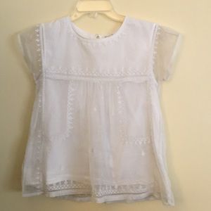 Zara girls white short sleeve blouse